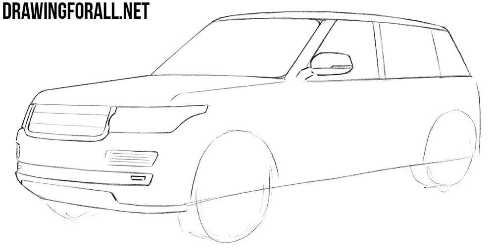 learn to draw a range rover