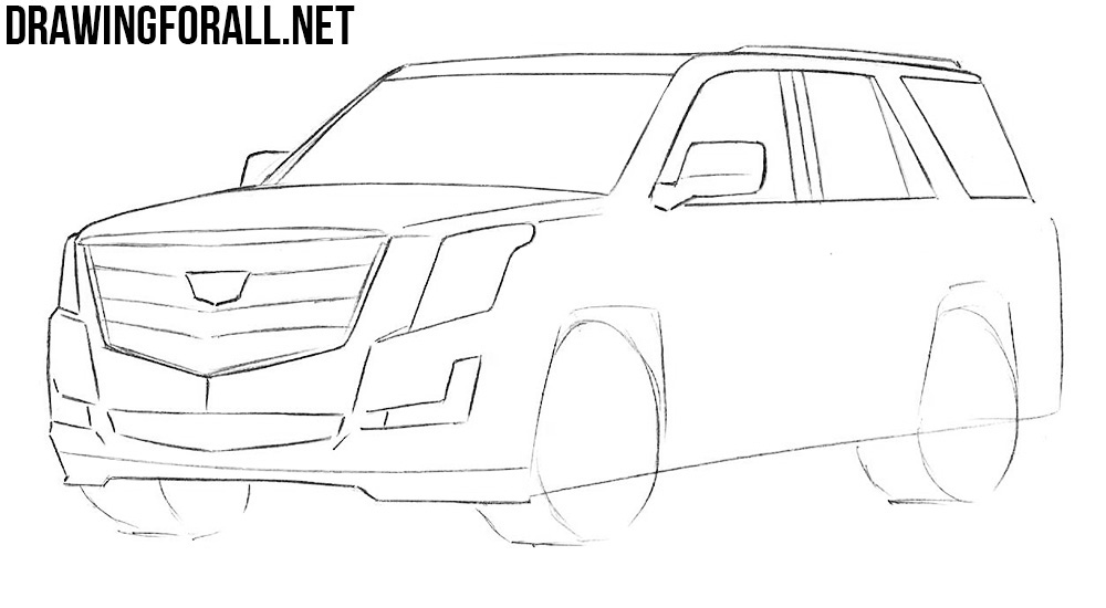 how to draw a Cadillac car