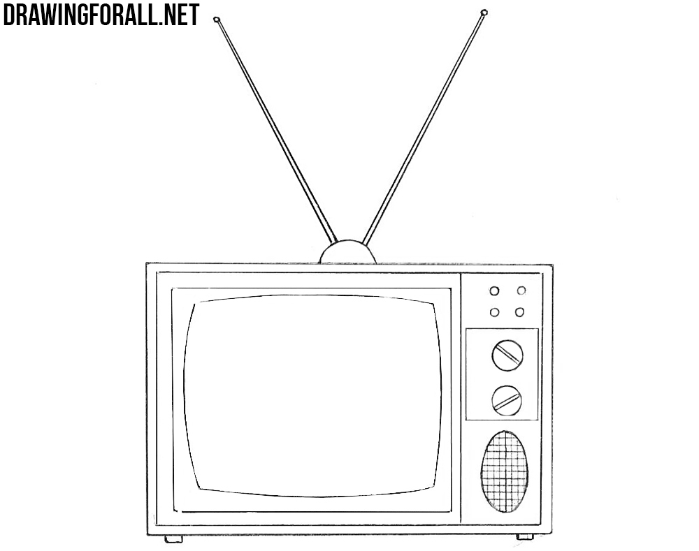how to draw an old tv