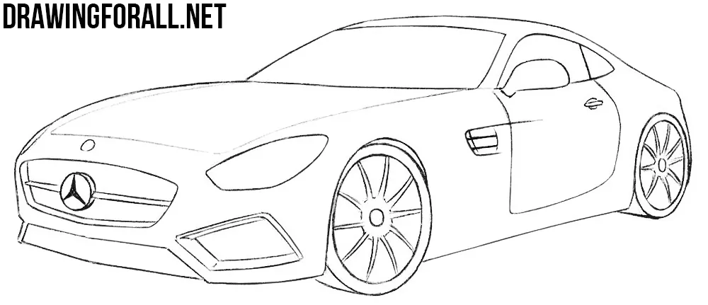 How To Draw A Mercedesbenz Step by Step Drawing Guide by Dawn   dragoartcom  Car drawings Car drawing easy Cool car drawings