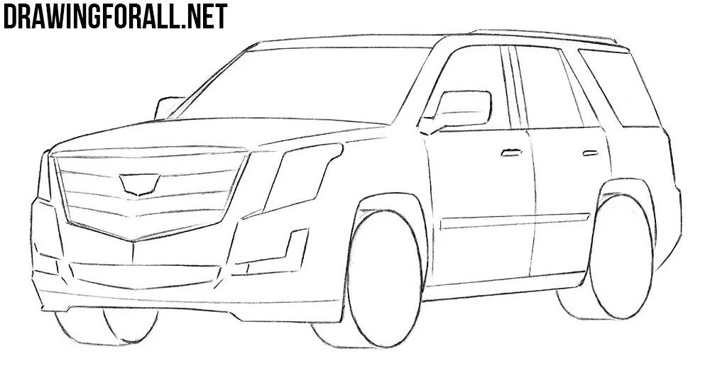 learn how to draw Cadillac Escalade step by step