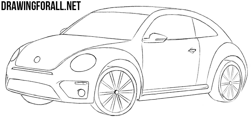 volkswagen beetle drawing tutorial