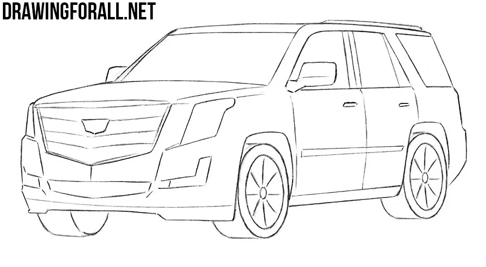 how to draw a Cadillac Escalade