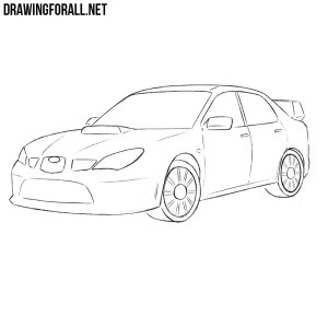 how to draw a subaru impreza wrx sti
