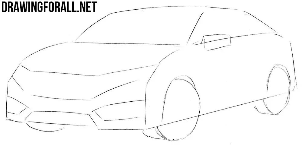 how to draw a honda civic