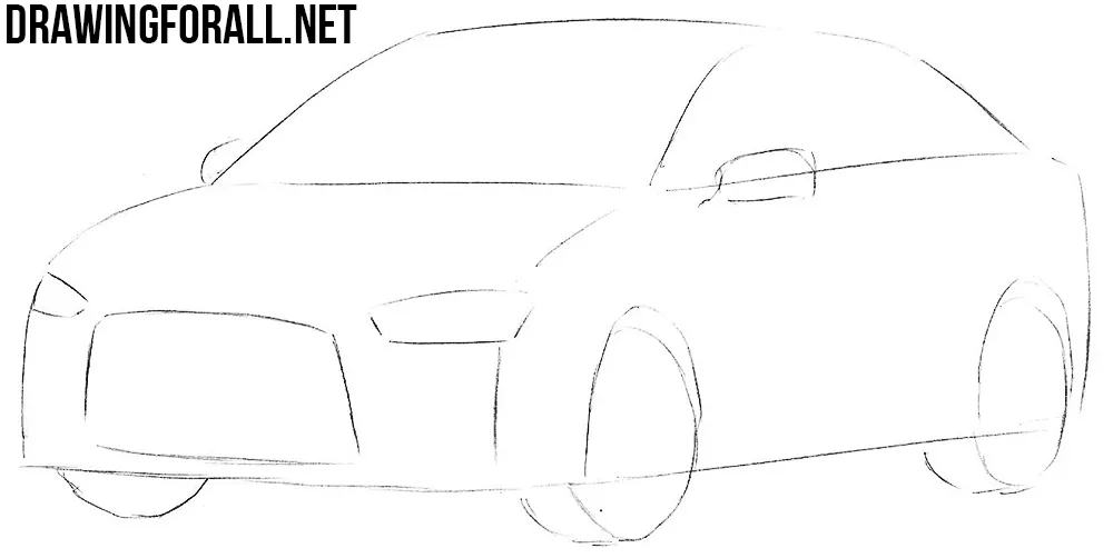 learn how to draw a mitsubishi lancer