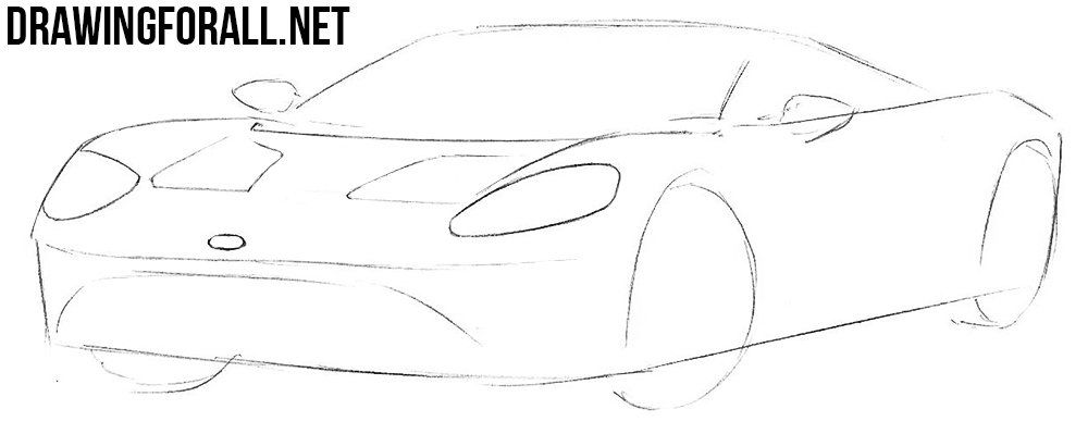 how to draw a Ford GT