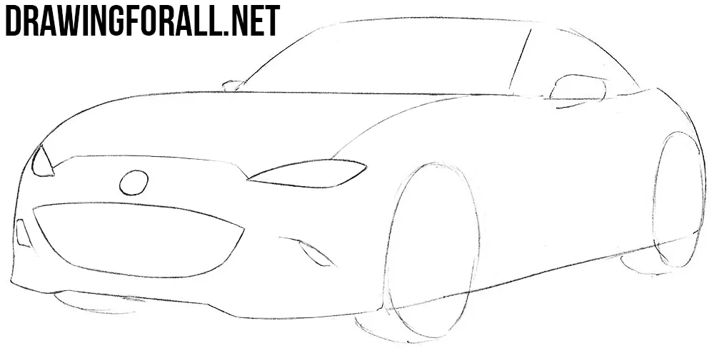 how to draw a Miata sports car