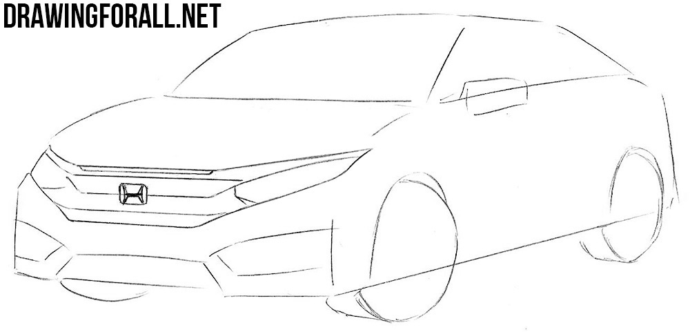 how to draw a cool honda civic