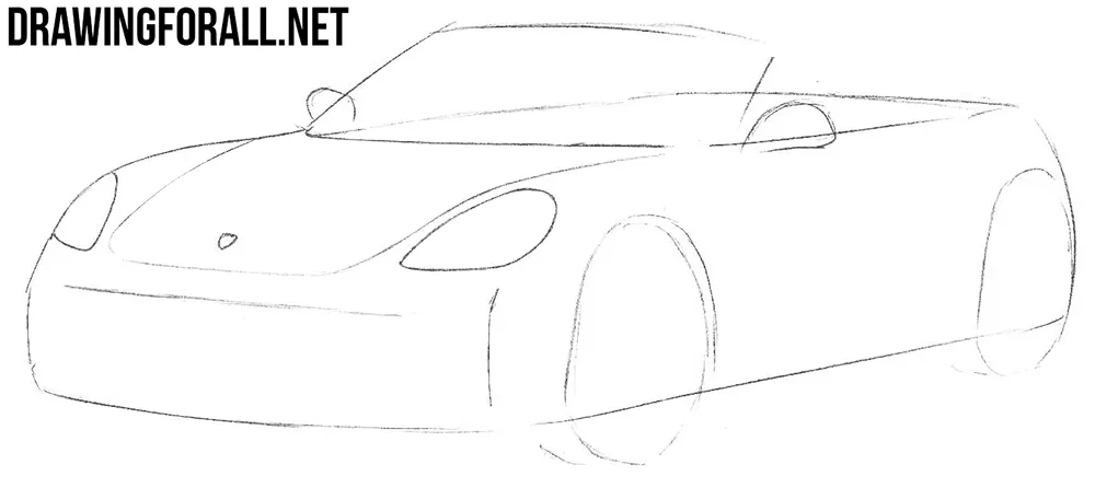 how to draw a porsche boxster 718
