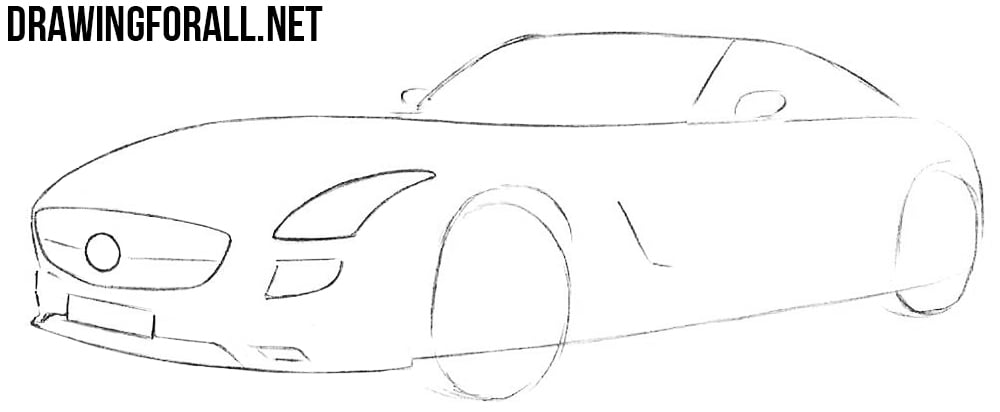 how to draw a mercedes