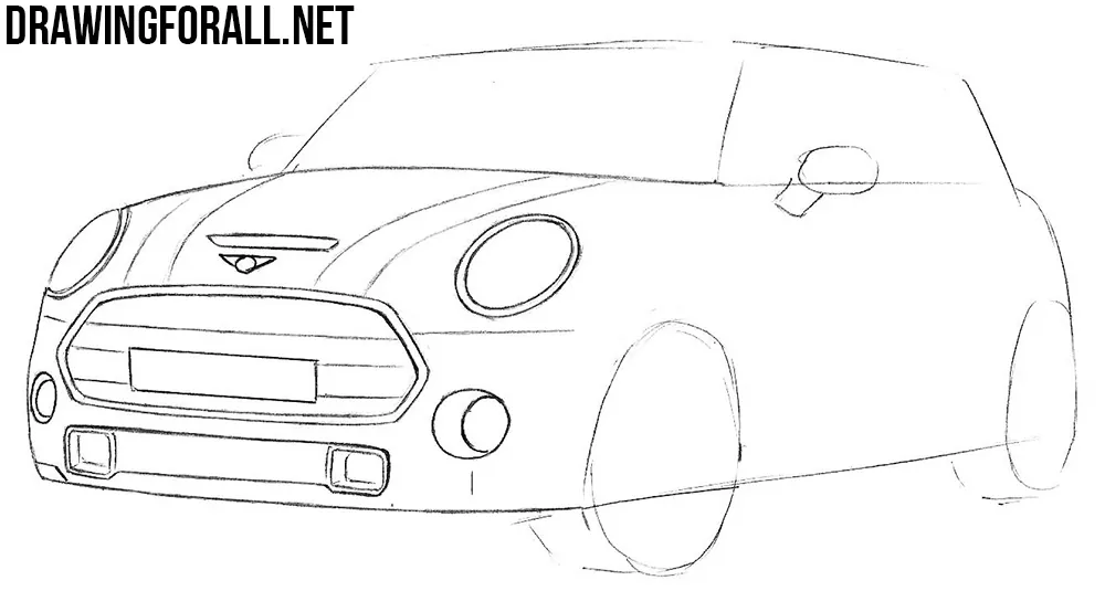 learn to draw a mini cooper