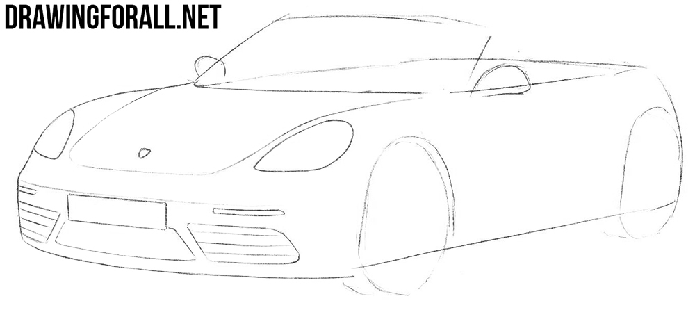 learn to draw a porsche boxster 718