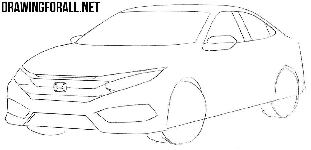 how to draw a honda civic