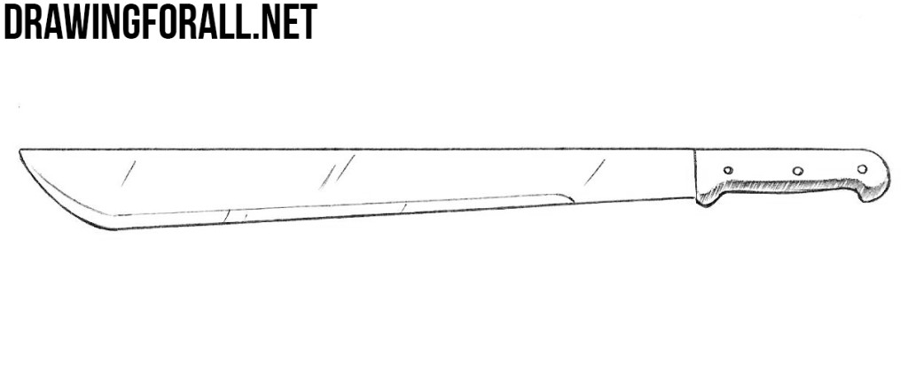how to draw a machete