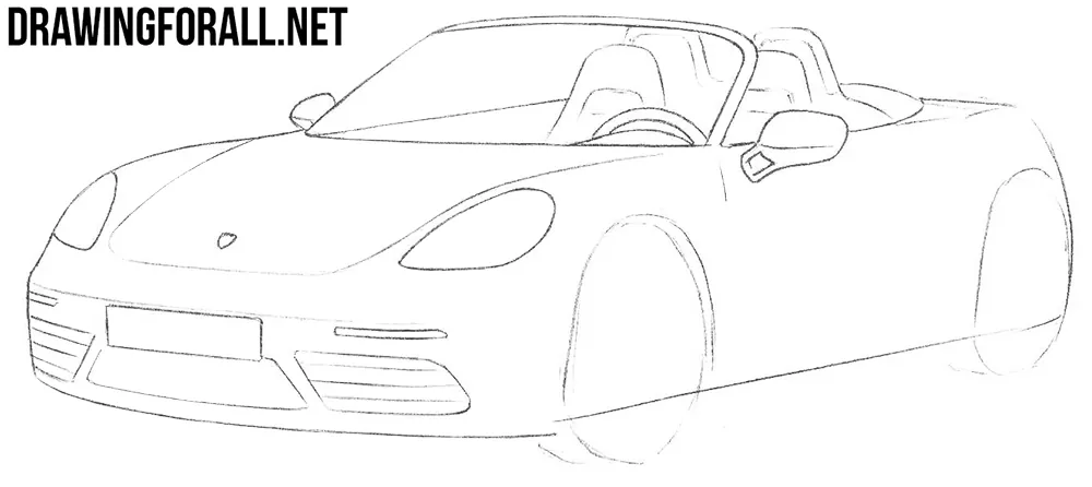 how to draw a porsche boxster 718