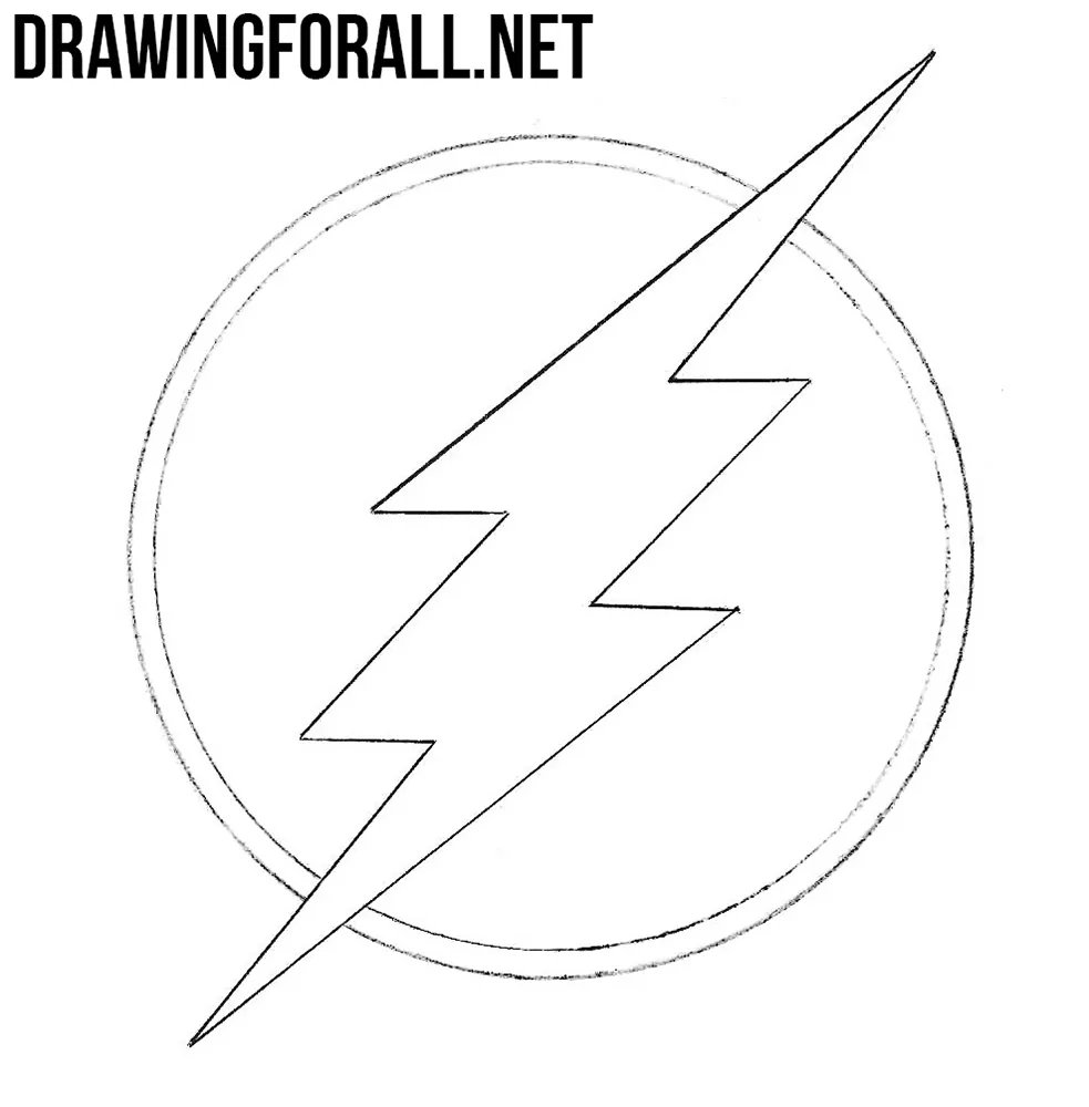 how to draw the flash logo