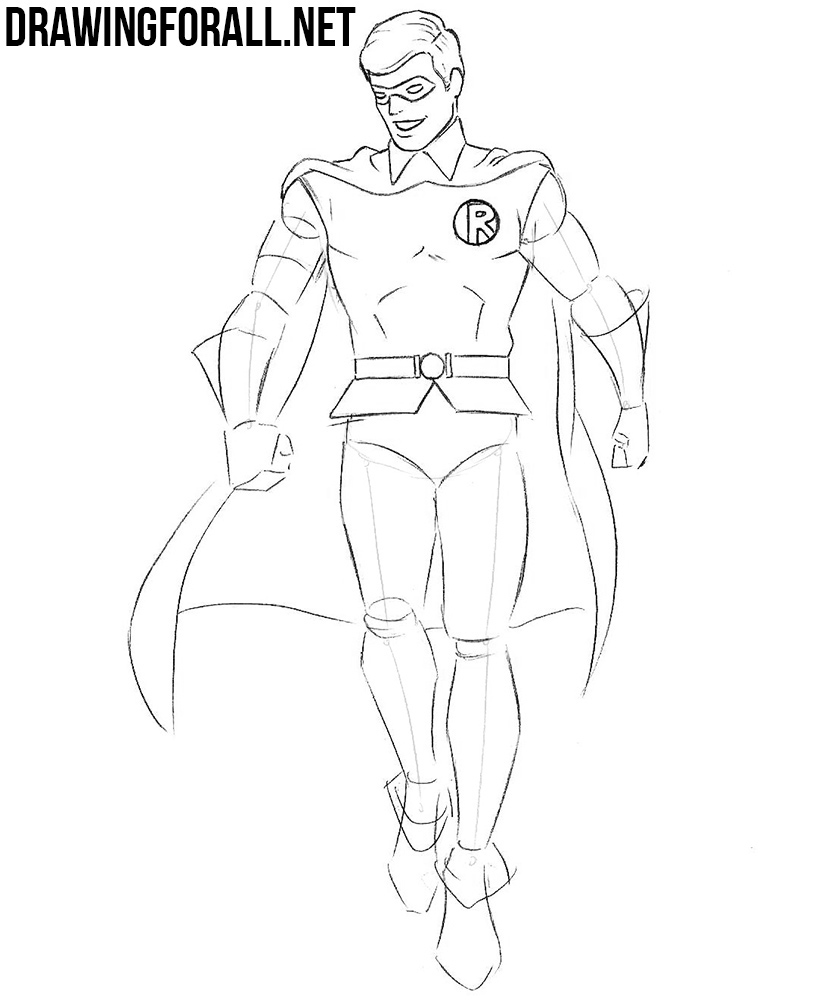 how to draw Robin from dc