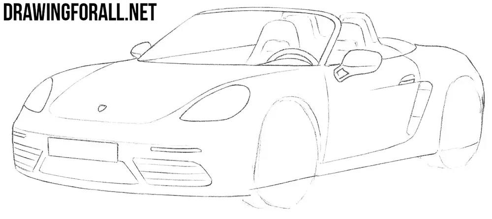 how to draw a Porsche 718 Boxster