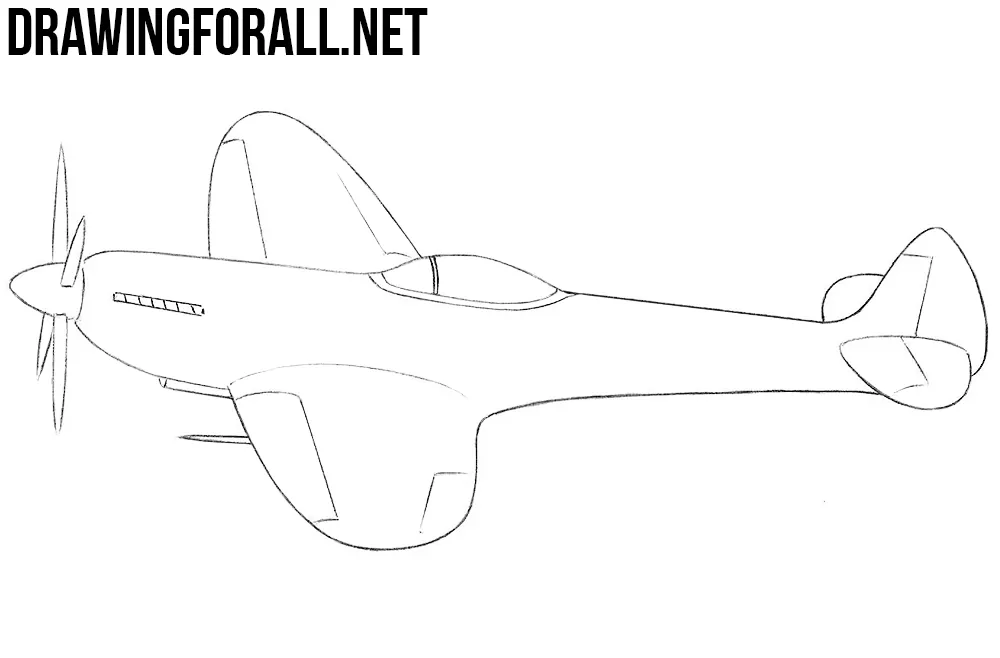 how to draw a ww2 fighter plane