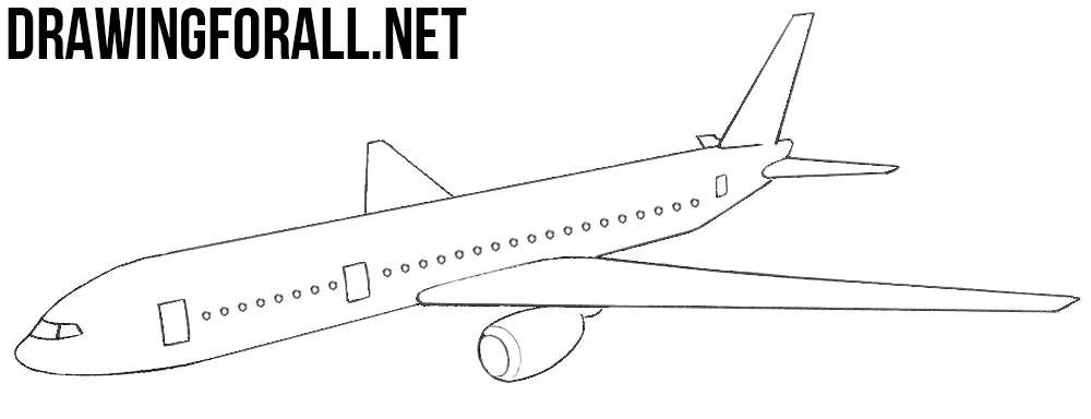 Simple drawing of blue airplane color on white Vector Image