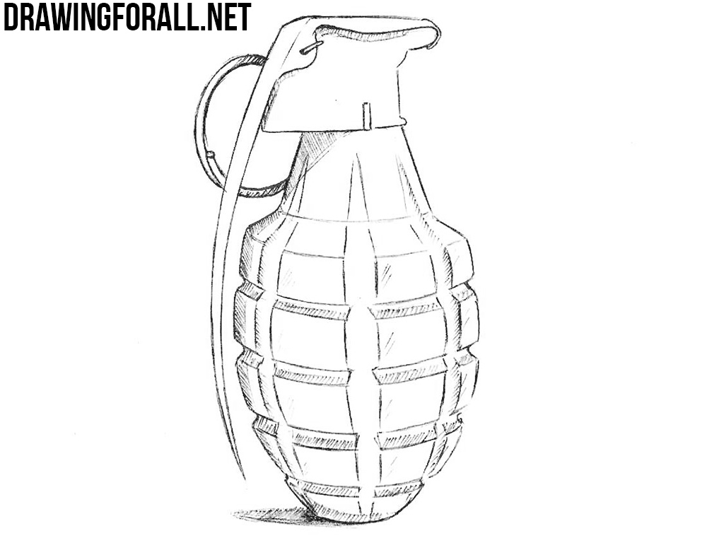 how to draw a grenade
