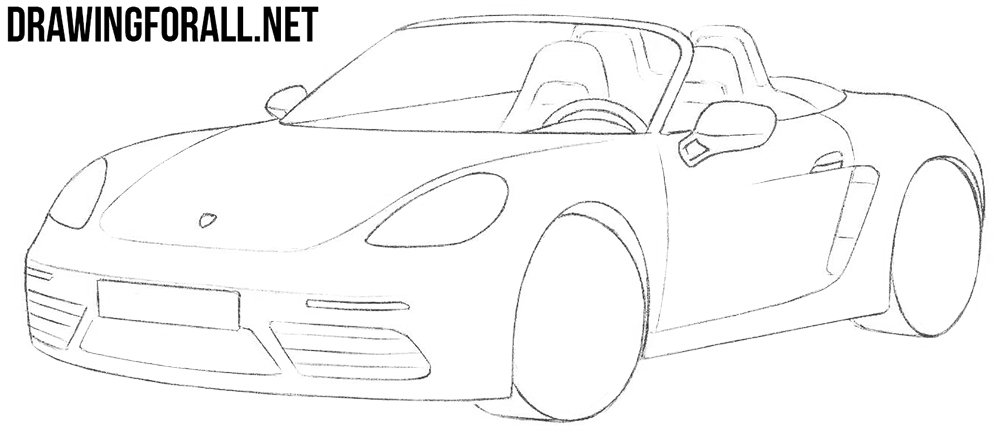 how to draw a porsche boxster step by step