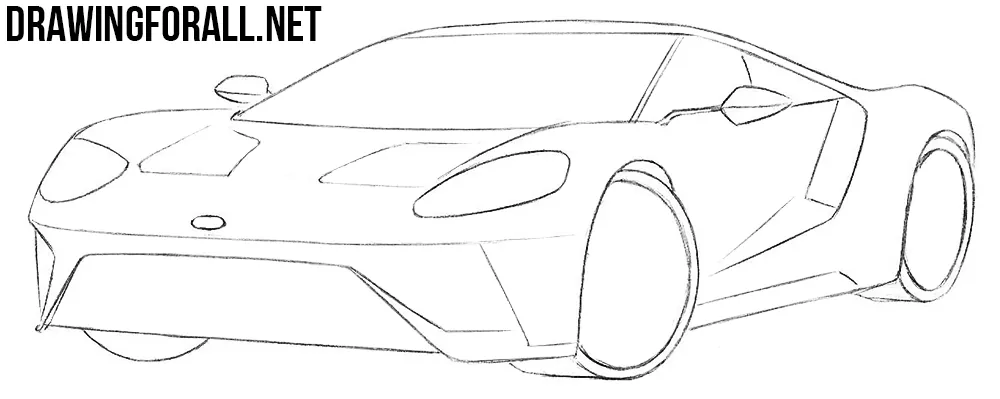 learn to draw a Ford GT