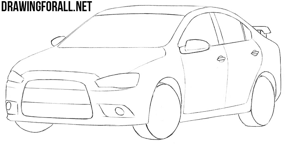 mitsubishi lancer drawing tutorial