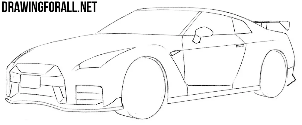 nissan gtr drawing