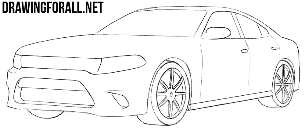 How to Draw a Dodge Charger Step by Step