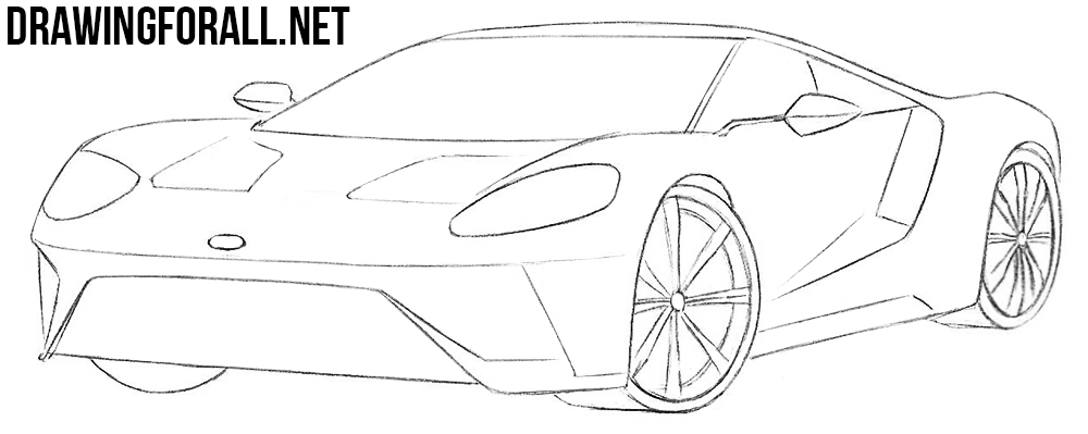 how to draw a Ford GT