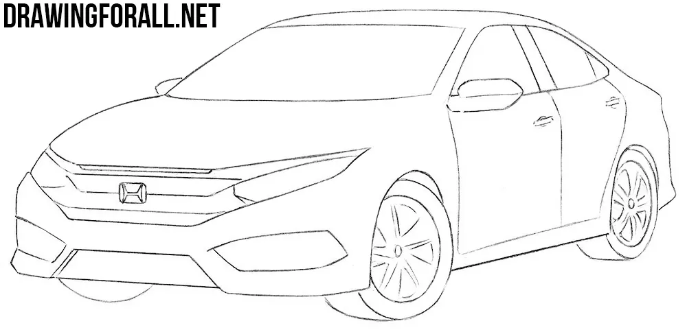 how to draw a Honda civic