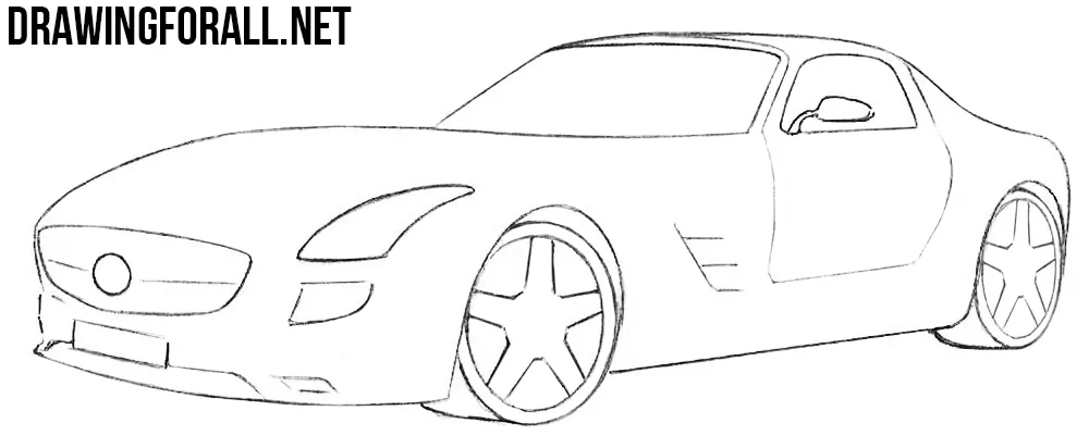 how to draw a mercedes electric sls