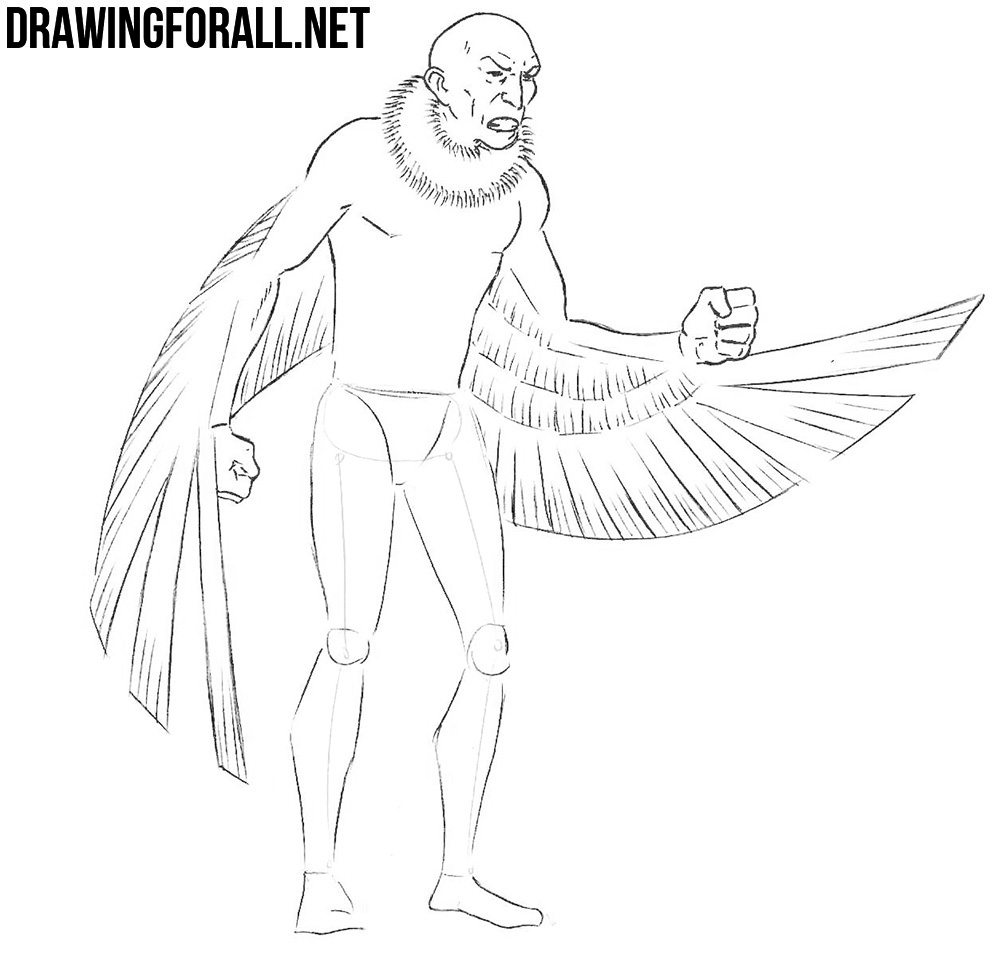 how to draw vulture from spiderman