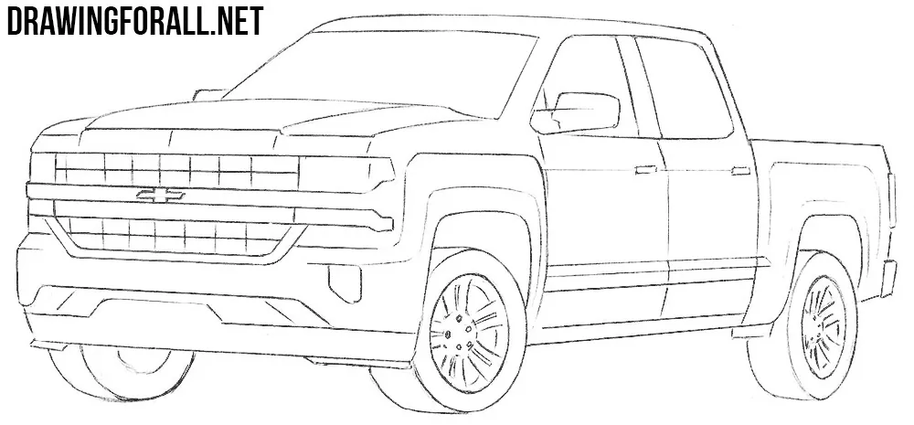 how to draw a chevy silverado