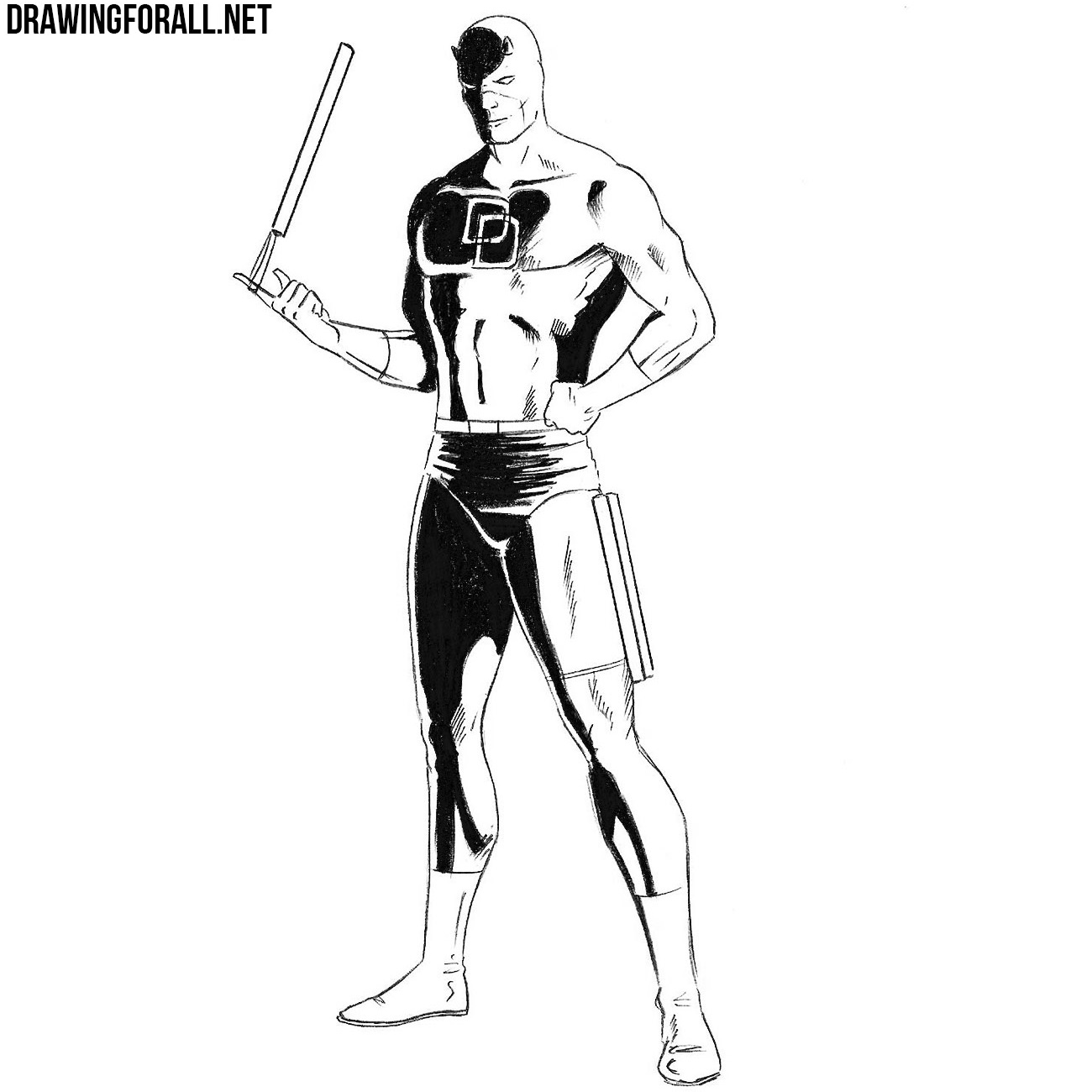 How to Draw Daredevil Drawingforall.net