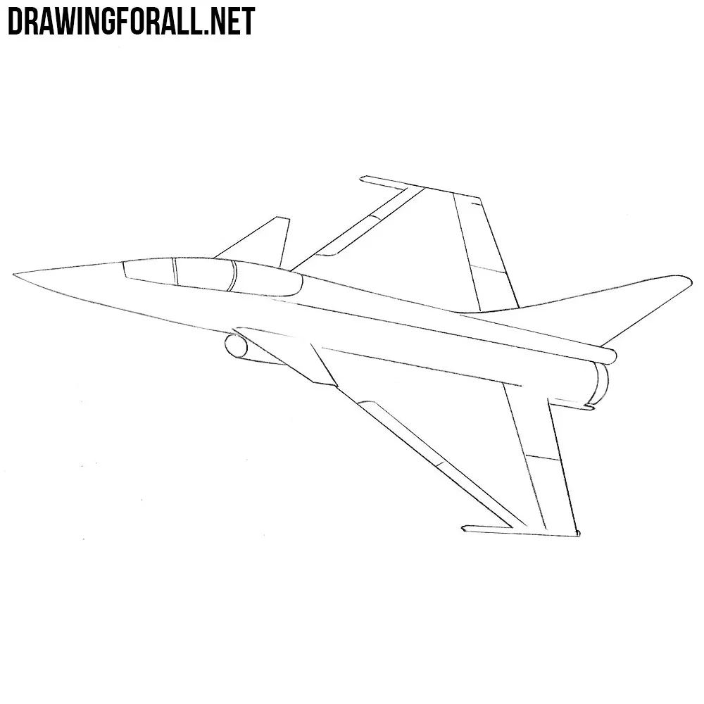 Learn How to Draw a Jet Plane (Airplanes) Step by Step : Drawing Tutorials