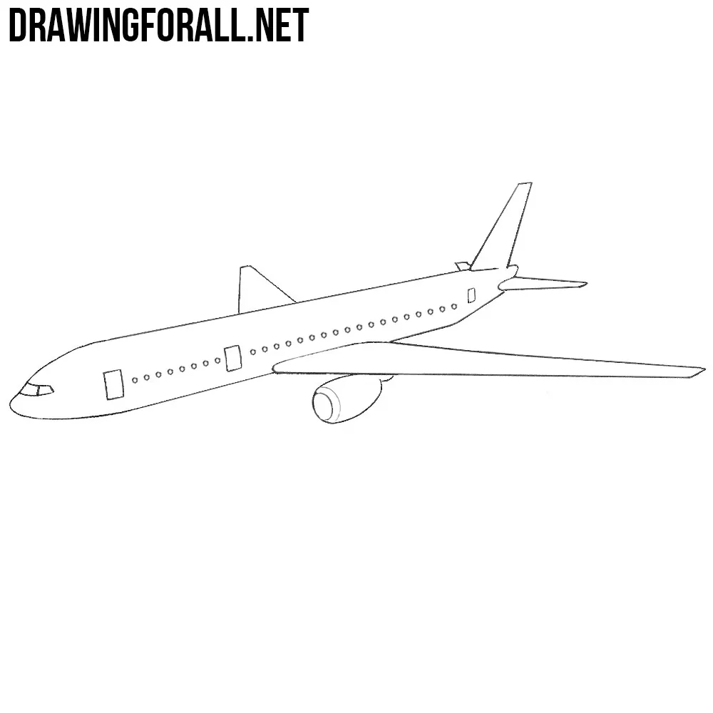 Aeroplane drawing quickly| How to draw aeroplane step by step| Simple  Airplane sketch - YouTube