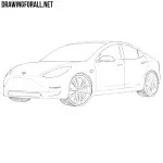 How to Draw a Tesla Model 3