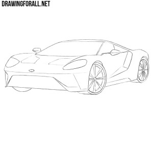 how to draw a Ford GT