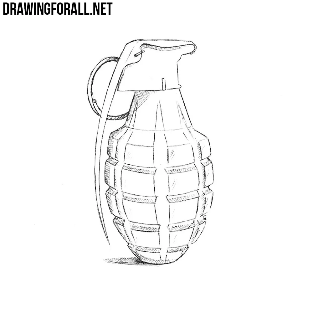 how to draw a grenade
