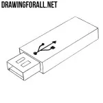 How to Draw a USB Flash Drive