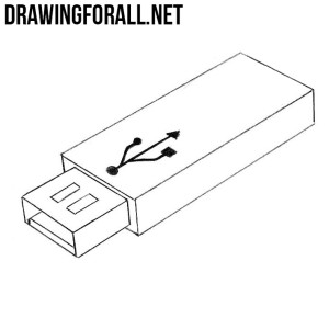 How to Draw a USB Flash Drive