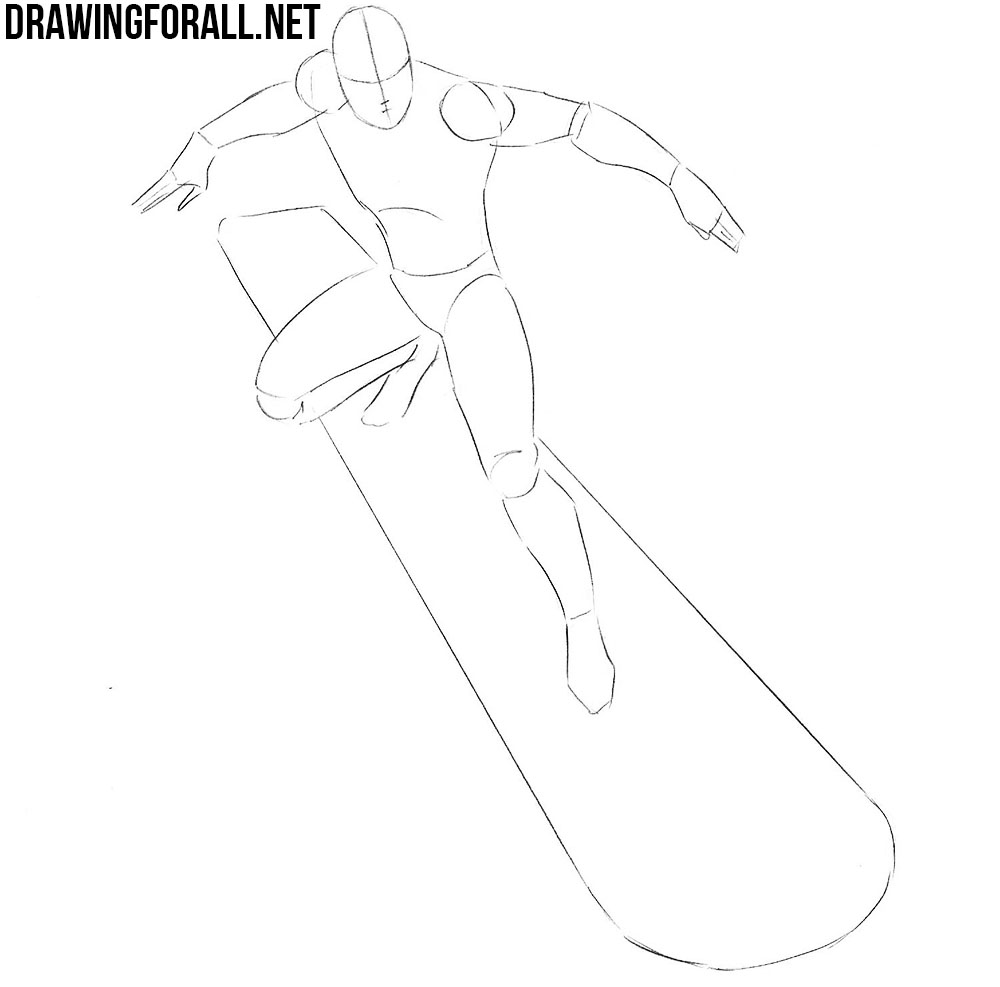 how to draw silver surfer step by step