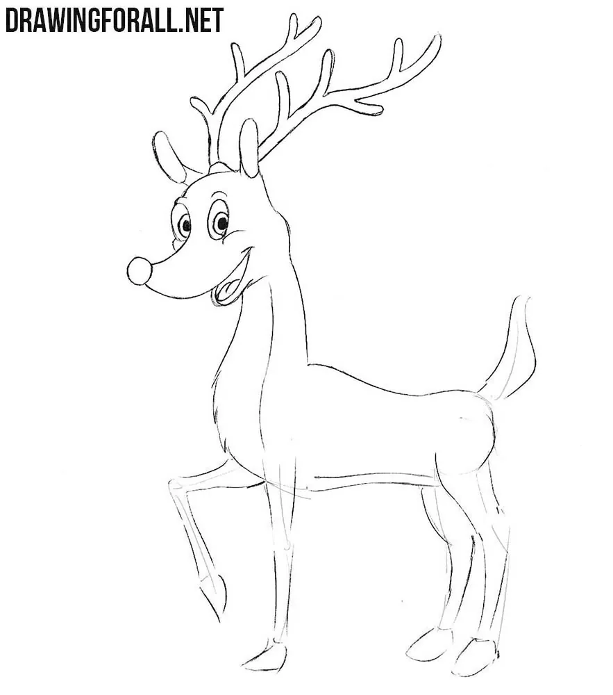 How to Draw Rudolph step by step