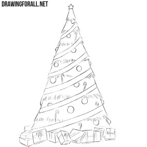 how to draw a christmas tree