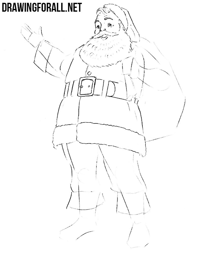 how to draw a santa face