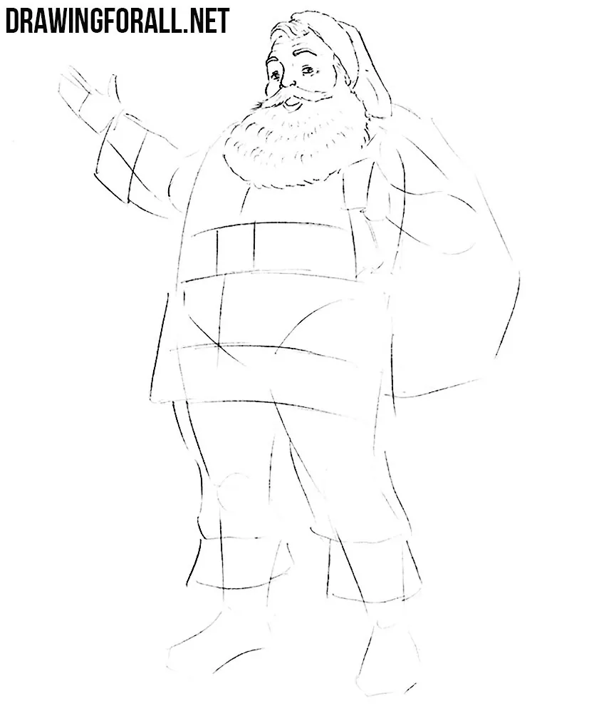 how to draw santa by pencil