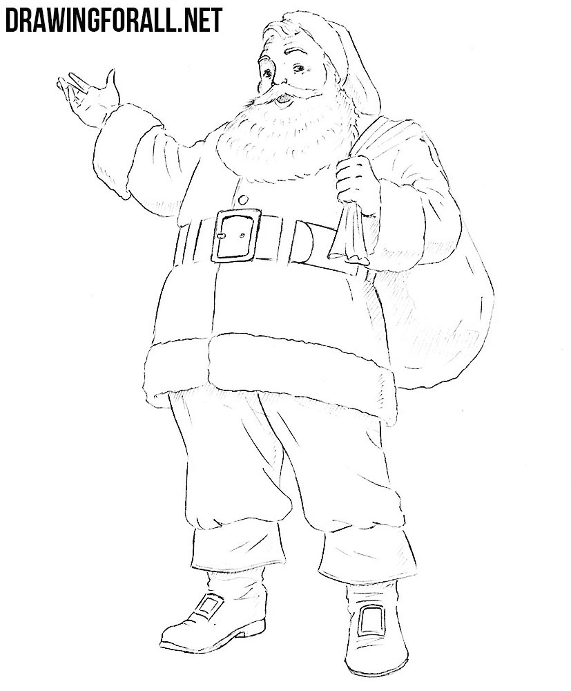 how to draw santa claus for kids